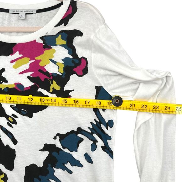 Adrienne Vittadini Abstract Butterfly Print Tunic Top Long Sleeve Womens Large - Picture 7 of 9